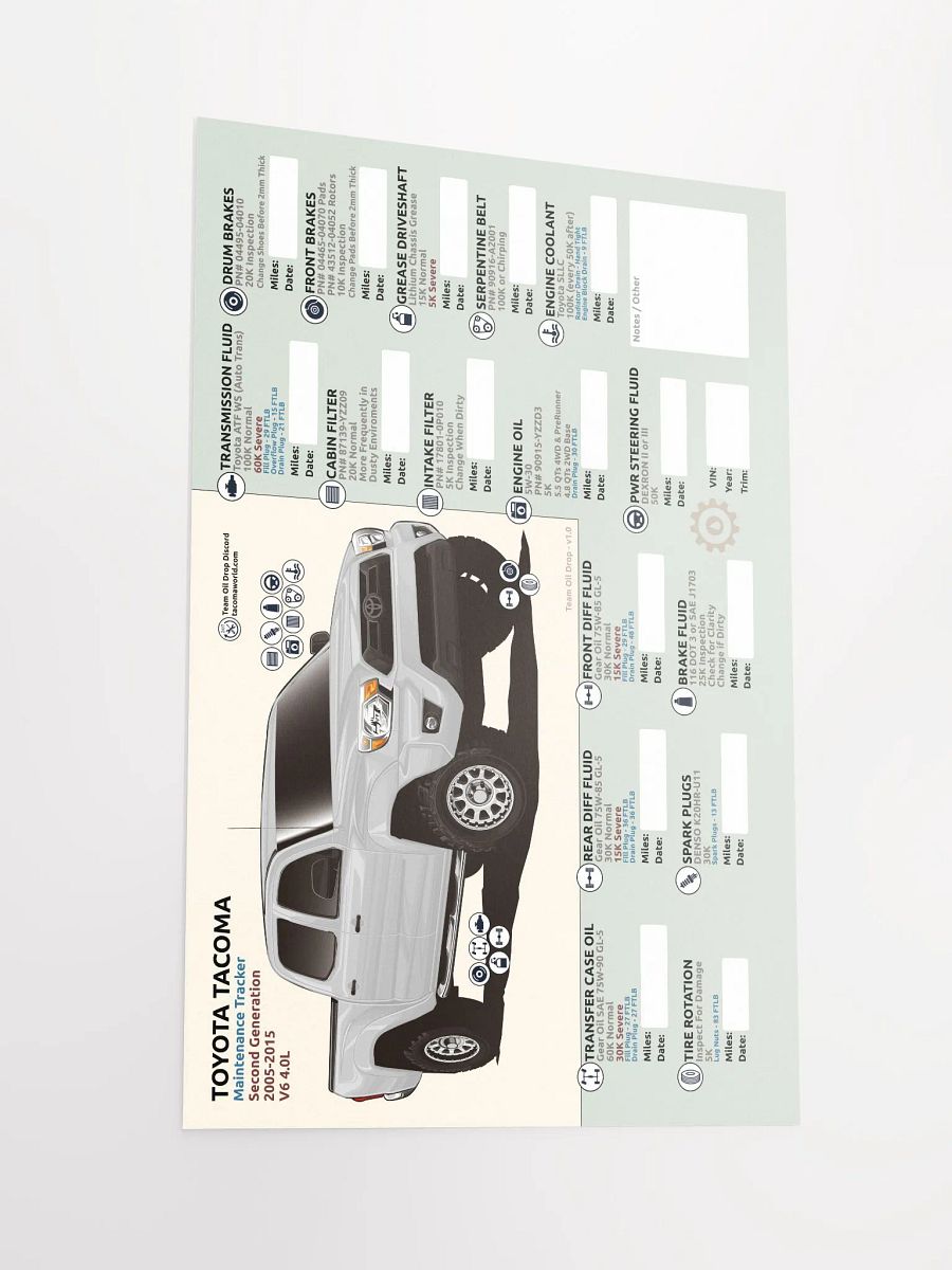 2nd GEN MAINTENANCE TRACKER V1.0 - White product image (3)