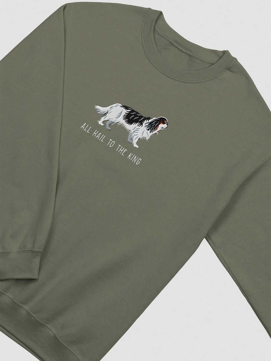 All Hail to the King Sweatshirt (Embroidered) of a King Charles Spaniel(Tricolor) product image (15)