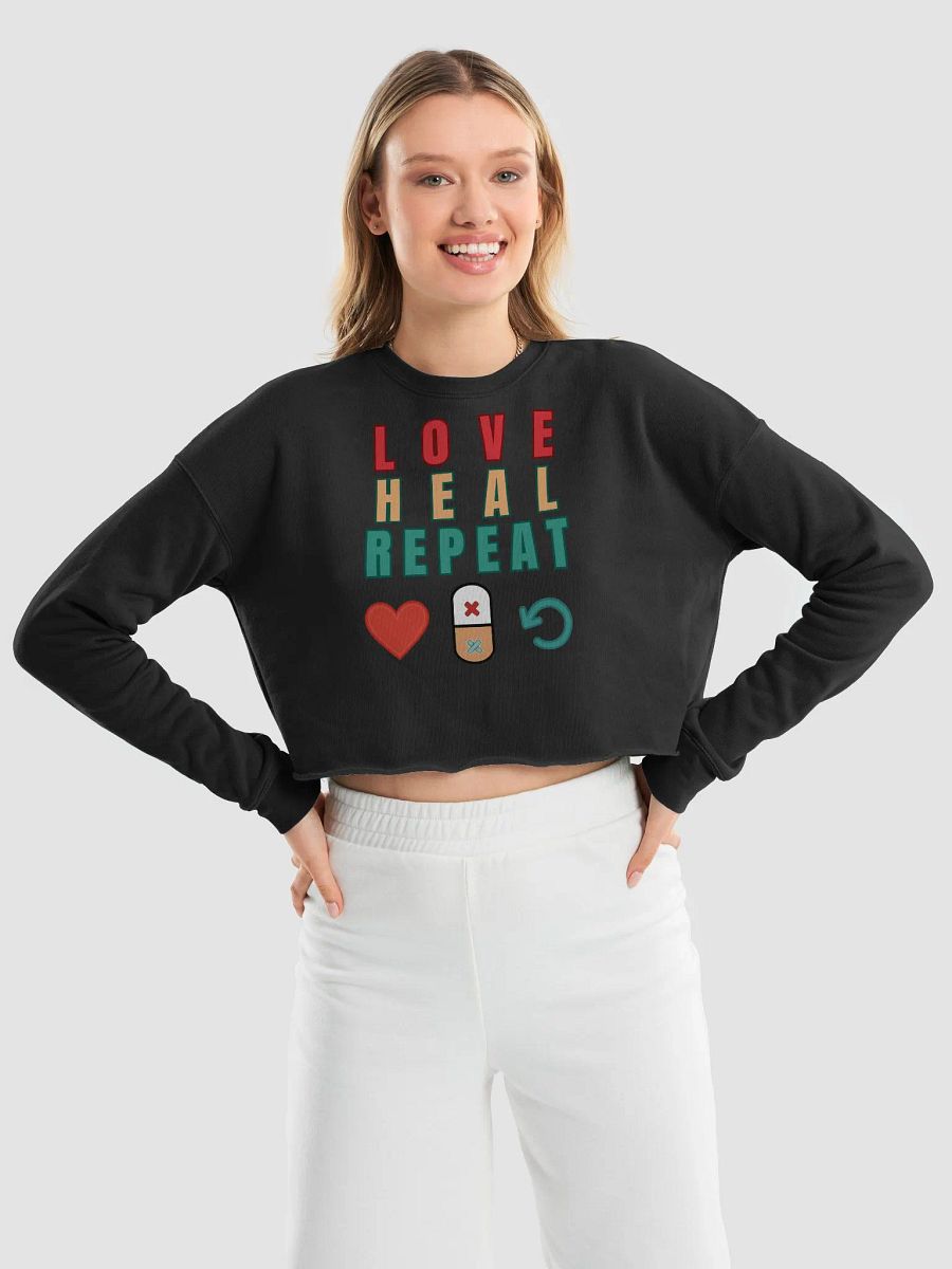 Love, Heal, and Repeat Crop Sweatshirt product image (33)
