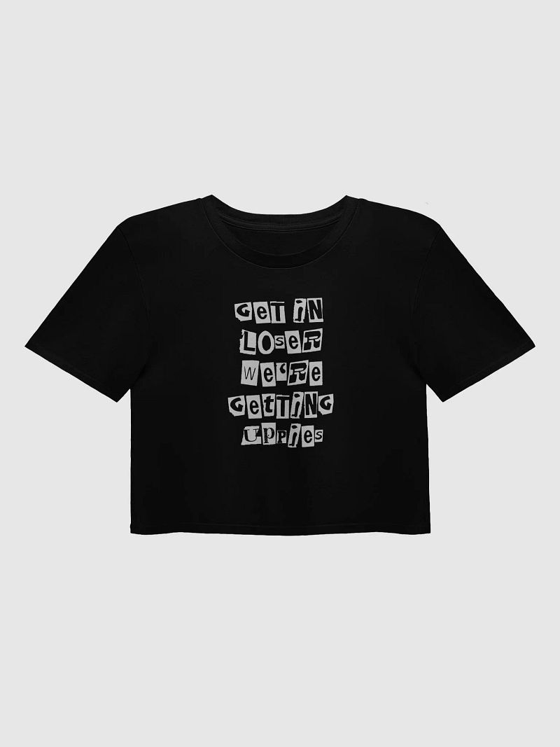 Get In Loser || Cotton Crop Tee Black