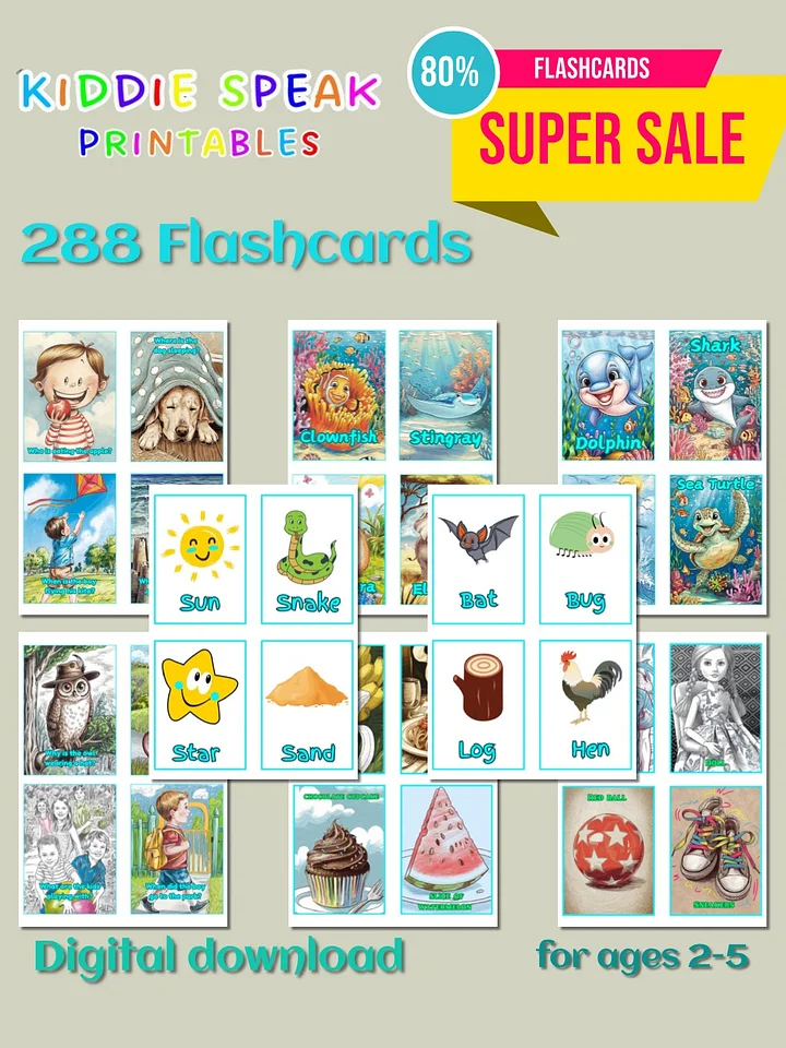 Kiddie Speak Printable Flashcards Bundle product image (1)