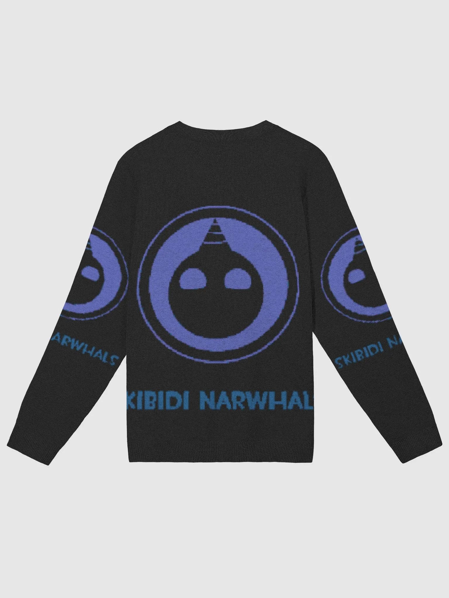 skibidi narwhals black sleeves sweater product image (2)