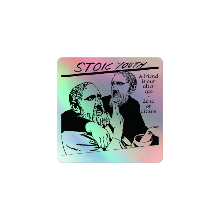 Stoic Youth Zeno of Citium quote Kiss-Cut Holographic Sticker product image (1)