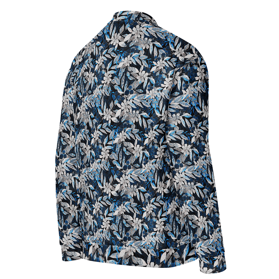 Blue White Garden Bomber Jacket product image (4)