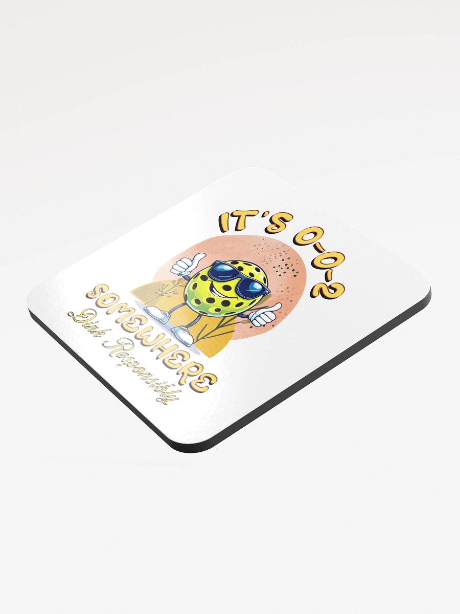 Its 002 Somewhere Pickleball Funky Sunshine Cork Coaster product image (4)