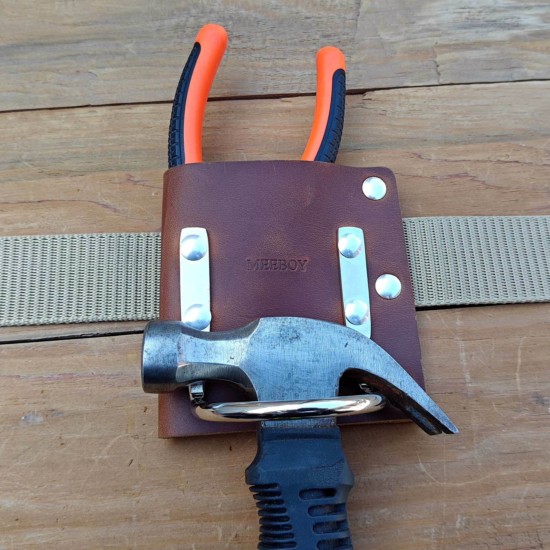 MEEBOY Leather Tool Holster, Leather Axe Belt Loop, Leather Hammer Holder for tool belt, heavy top grain leather axe holster product image (6)