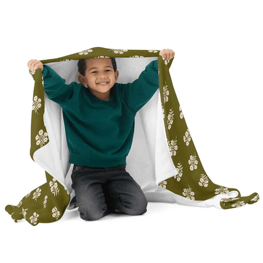 Alpine Cascade - Green and Creme - Throw Blanket product image (3)