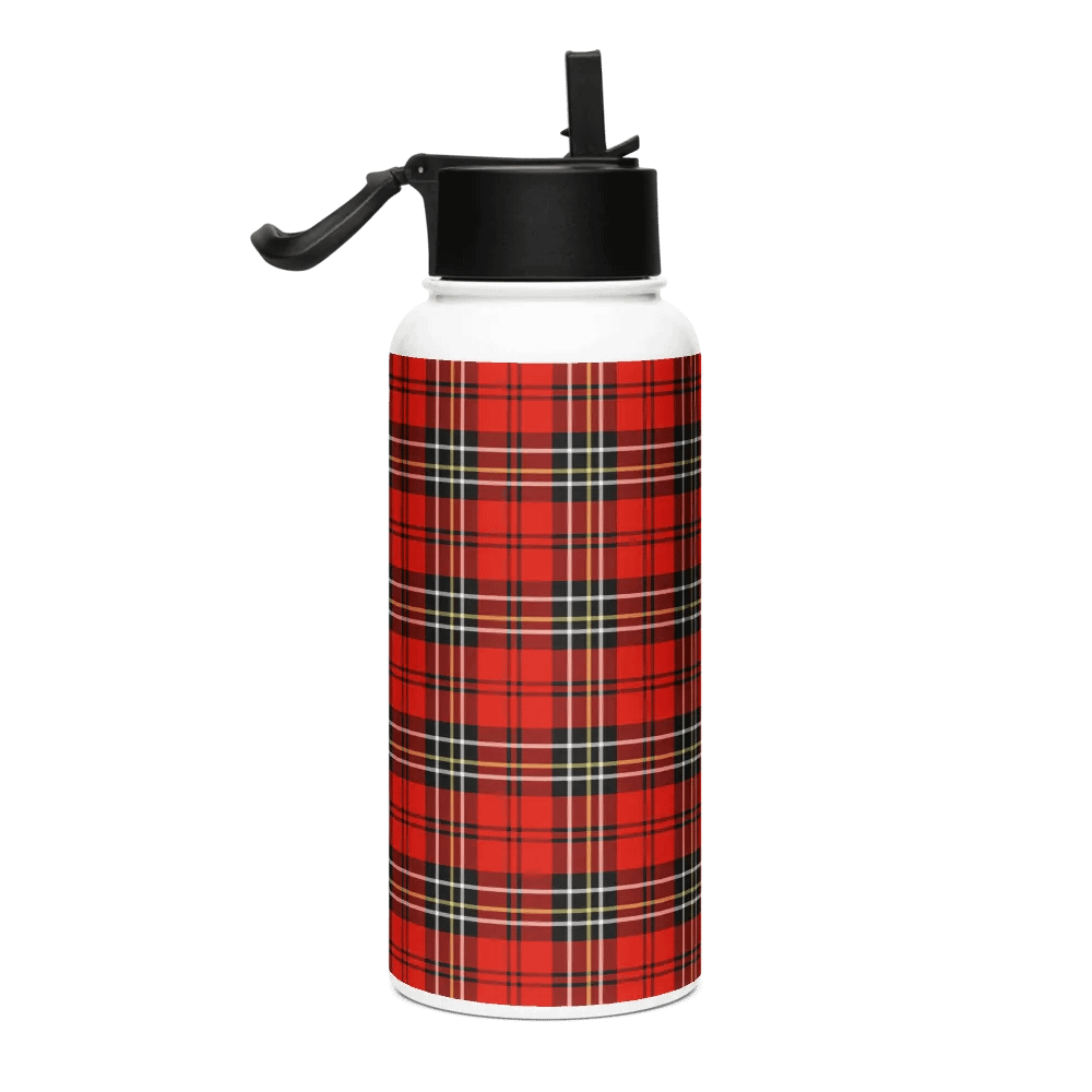 Red Vintage Plaid Water Bottle product image (1)