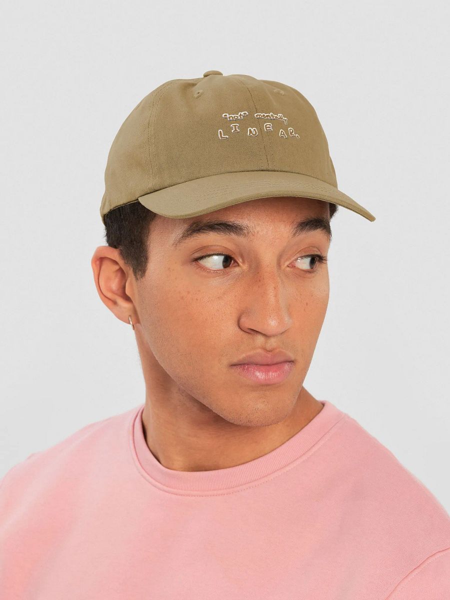 *not* mentally linear. (brass + white lined design) classic dad hat product image (14)