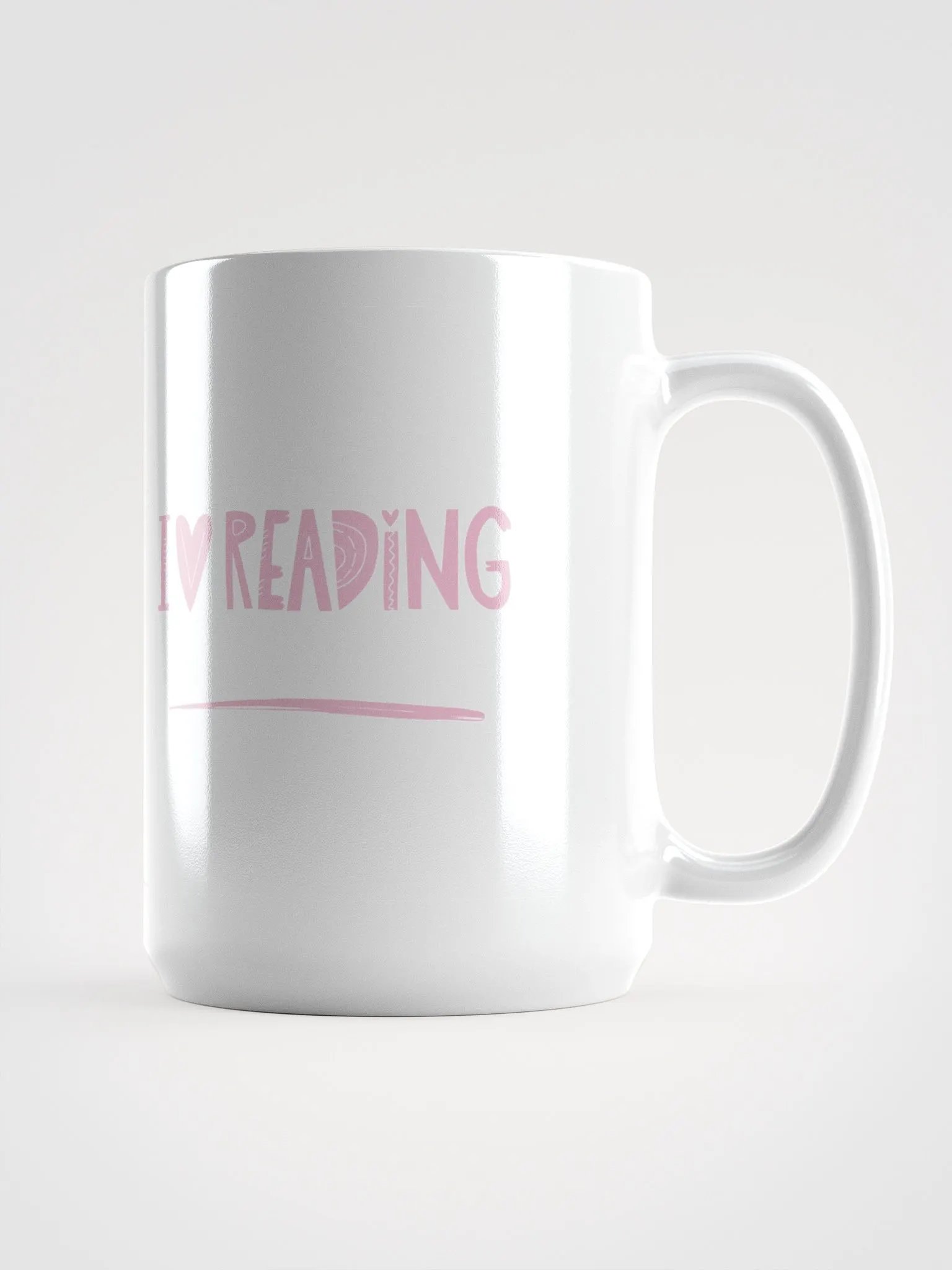 I ♥ READING White Glossy Mug 📖 product image (1)