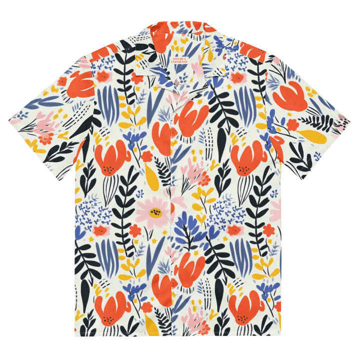 Retro Flowers Orange Hawaiian Shirt product image (2)