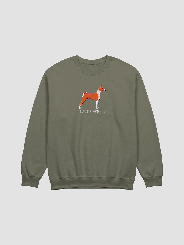 Barkless Romantic Sweatshirt (Embroidered) of a Basenji product image (13)