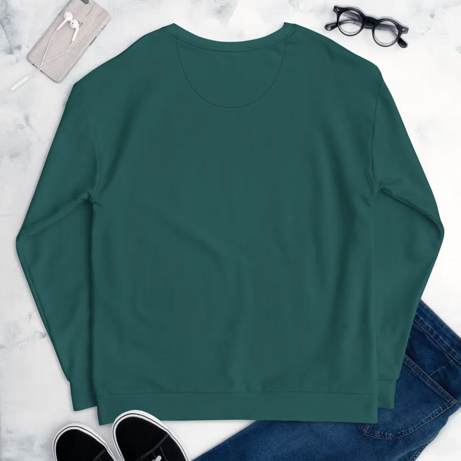 Plain Teal Green Soft Summer Unisex Recycled Polyester Heavyweight Premium Sweatshirt by Treasure Pie product image (2)