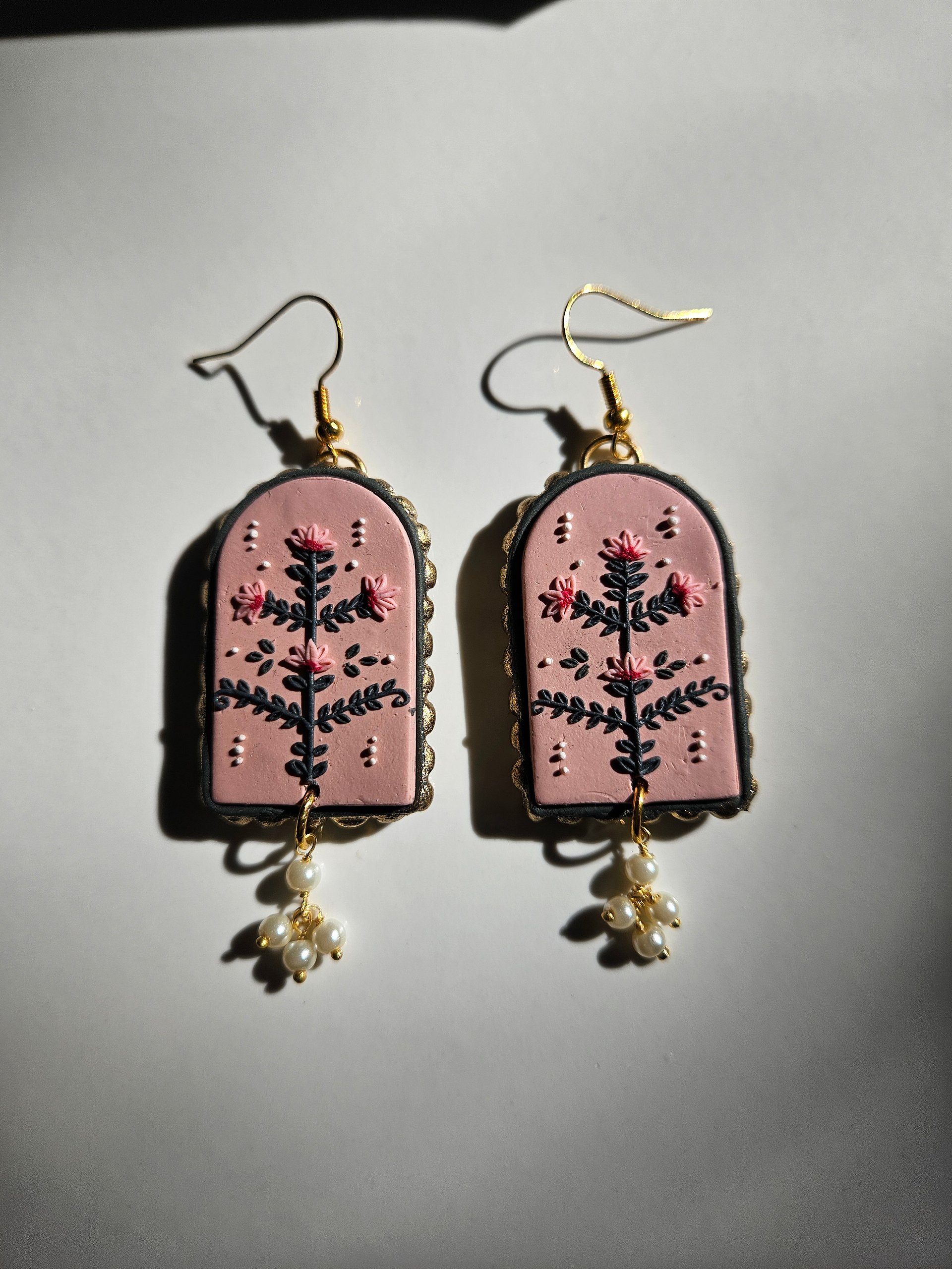 Mughal Floral Earrings (Pink) product image (1)