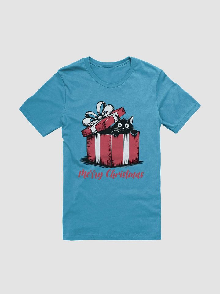 Merry Christmas Cat in Gift Box T-Shirt product image (2)