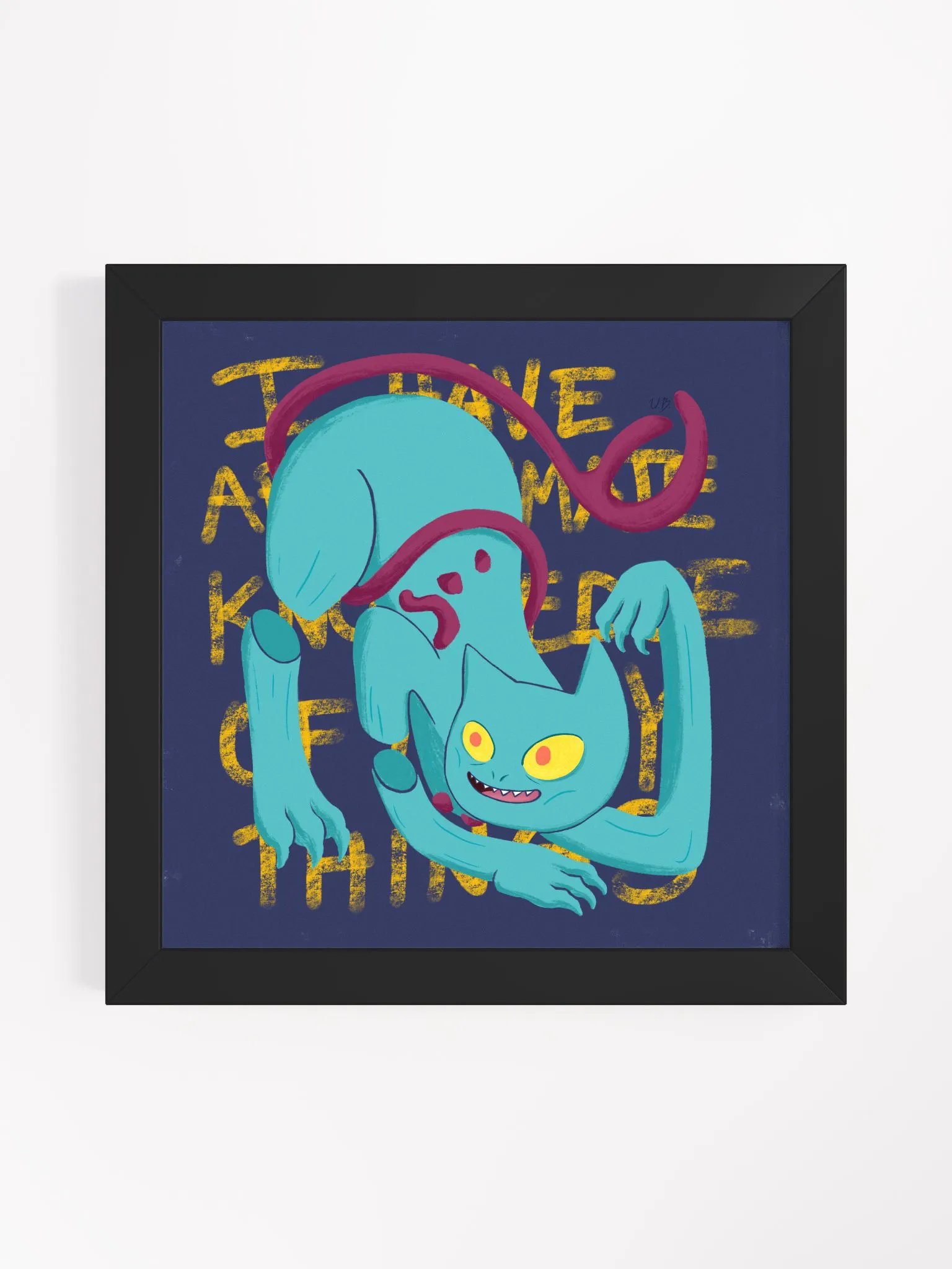 Demon Cat Poster with Frame - Black/White product image (8)