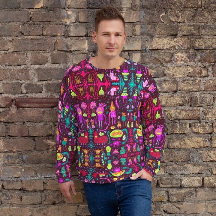 Abstract Darker Doodle Creatures Unisex Sweatshirt product image (1)