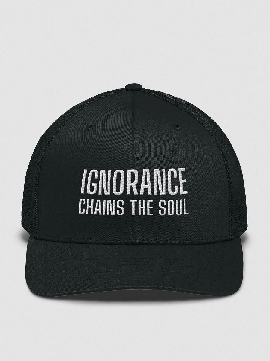 Interactive Crossword Trucker Hat | life motto IGNORANCE CHAINS THE SOUL product image (2)