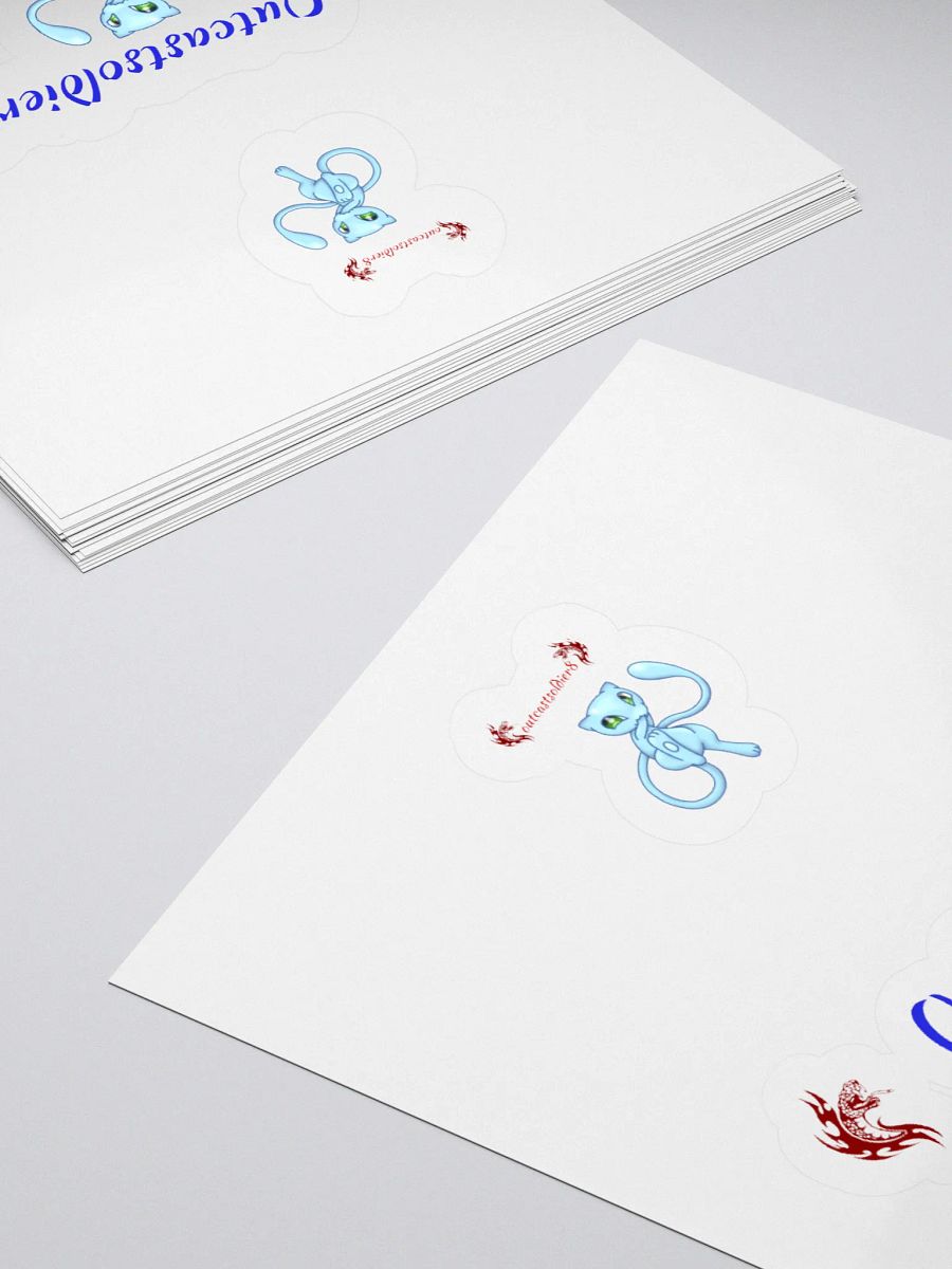 Whimsical Blue Cat Kiss Cut Stickers product image (12)