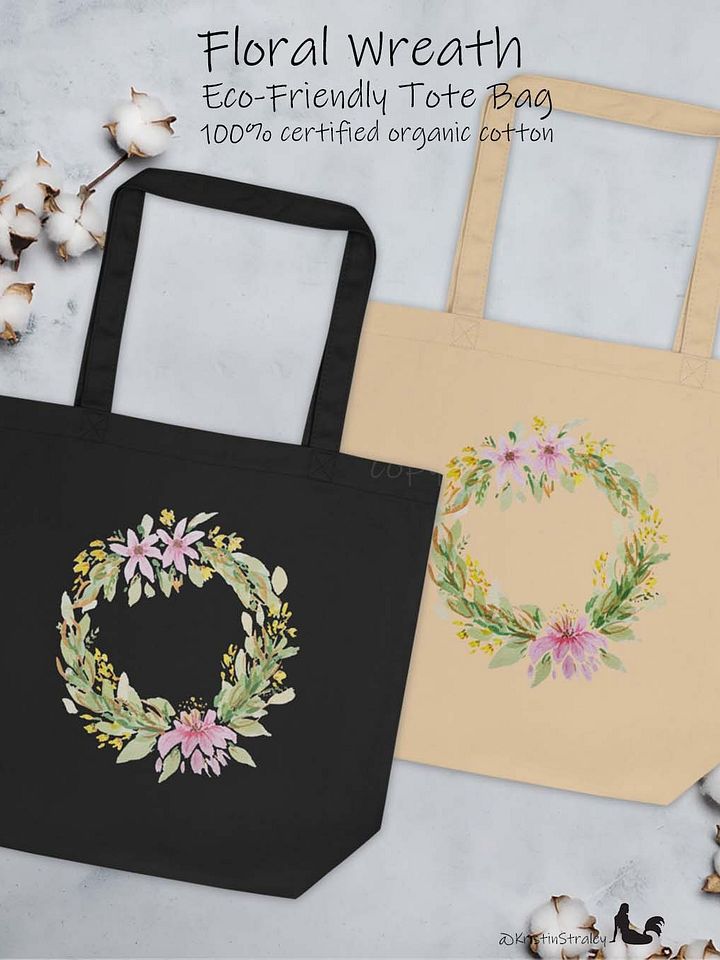 Floral Wreath Eco Cotton Tote Bag product image (1)