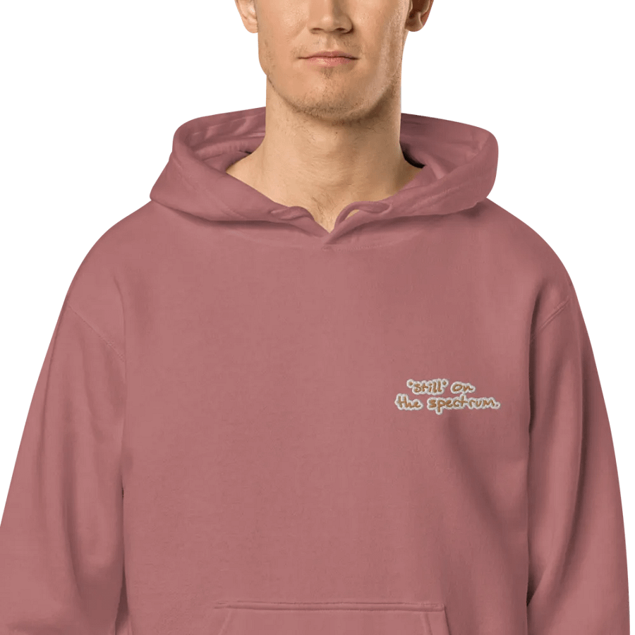 *still* on the spectrum (L.C. brown bubble design) embroidered pigment hoodie product image (1)
