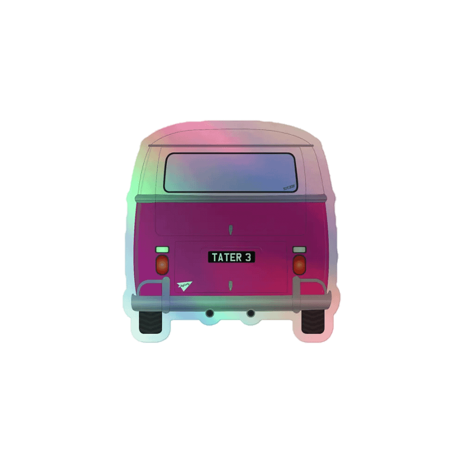 Pink Bus Taterwave Holo Sticker product image (1)