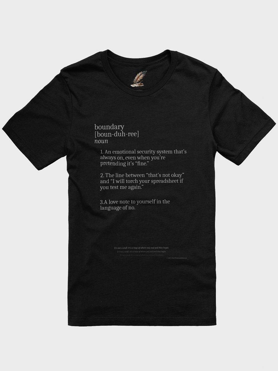 “Boundary” Definition T-Shirt – Sarcastic Mental Health Tee for Women |Emotional Armor Shirt product image (1)