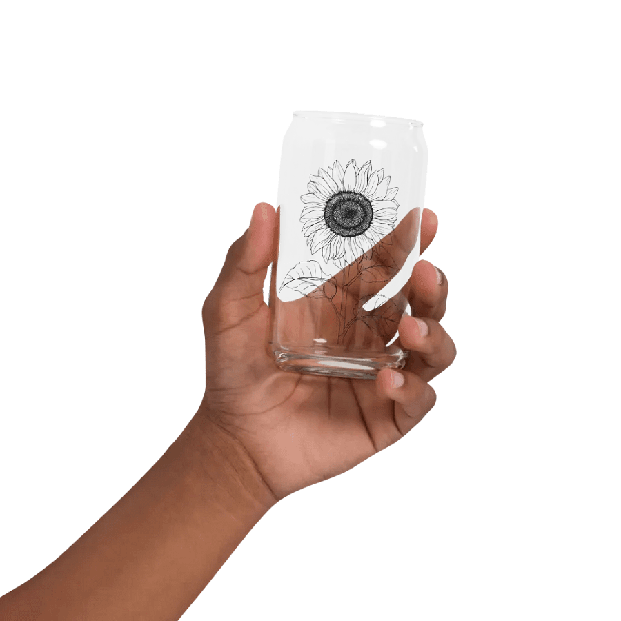 Sunflower Sip in Style: Can-Shaped Glass product image (2)