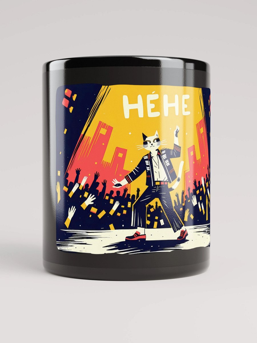 Urban Cat Concert Design | 'HEHE' Glossy Mug product image (5)