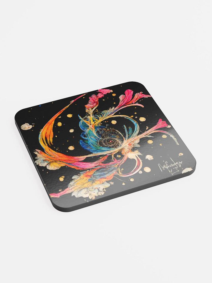 Whimsical Floral Swirl Cork Coaster product image (2)