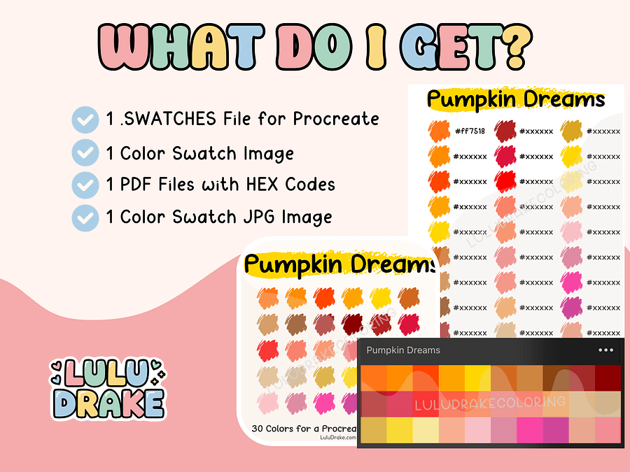 Pumpkin Dreams Procreate Color Palette with HEX Codes ★ DIGITAL ★ product image (5)