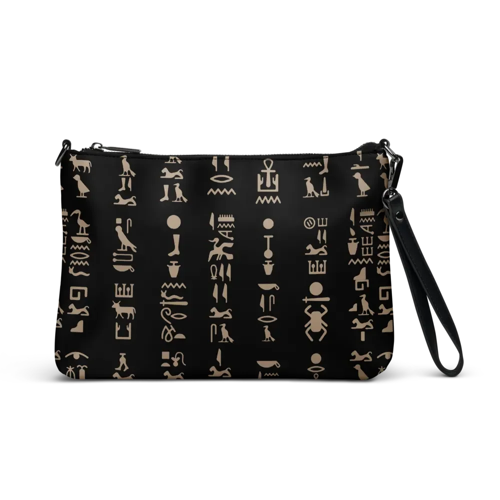 Isis Black Hieroglyphs Crossbody Bag product image (1)