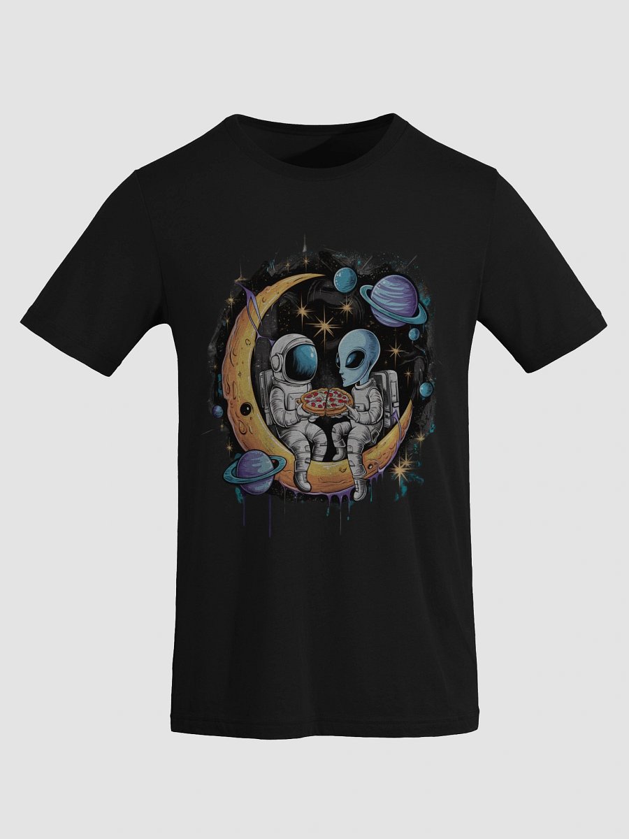 Space Pizza Party: Astronaut and Alien Enjoy a Slice on the Moon for Sci-Fi Lovers T-Shirt Hodies mens womens fit many item,color,size product image (8)