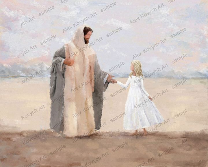 Menina com Jesus, presente para batismo ou primeira comunhão SKU G01BL26 product image (1)