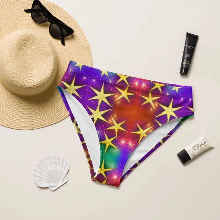 Shine Bright in Our Eco-Friendly Star Print String Bikini Top product image (1)
