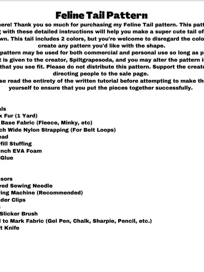 Large Feline Tail Pattern [PDF DOWNLOAD] product image (2)
