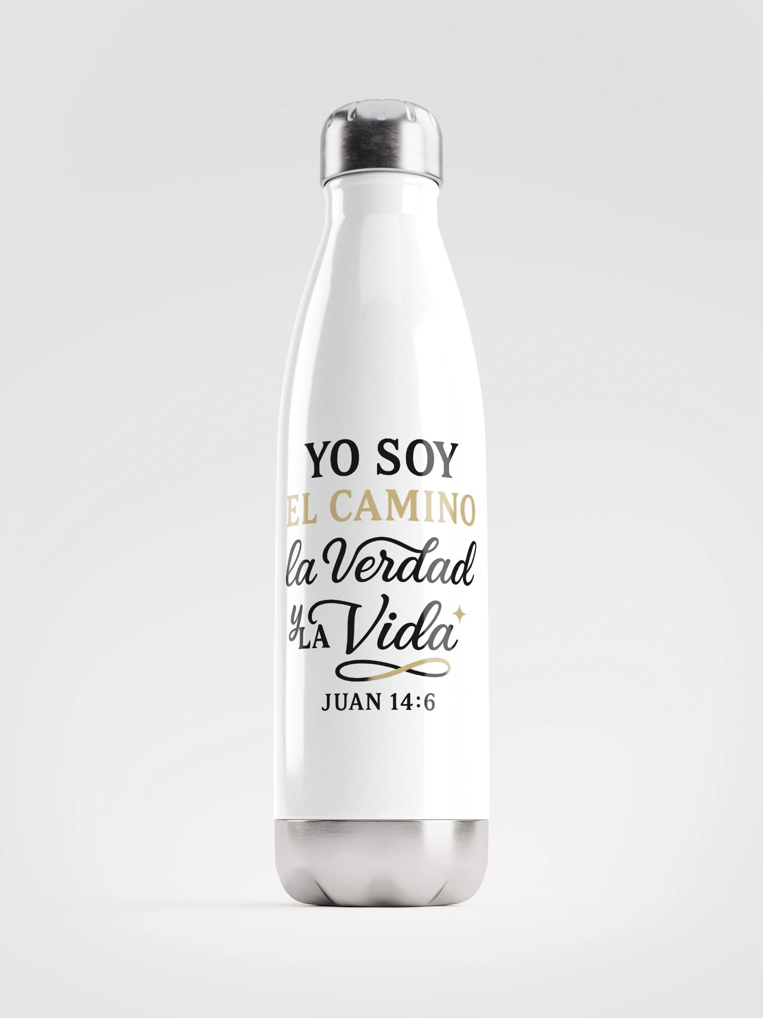 Stainless Steel Water Bottle – “Yo Soy el Camino, la Verdad y la Vida” – Spanish Bible Verse product image (1)