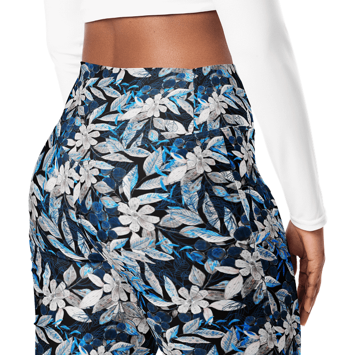 Blue White Garden Flare Leggings product image (2)