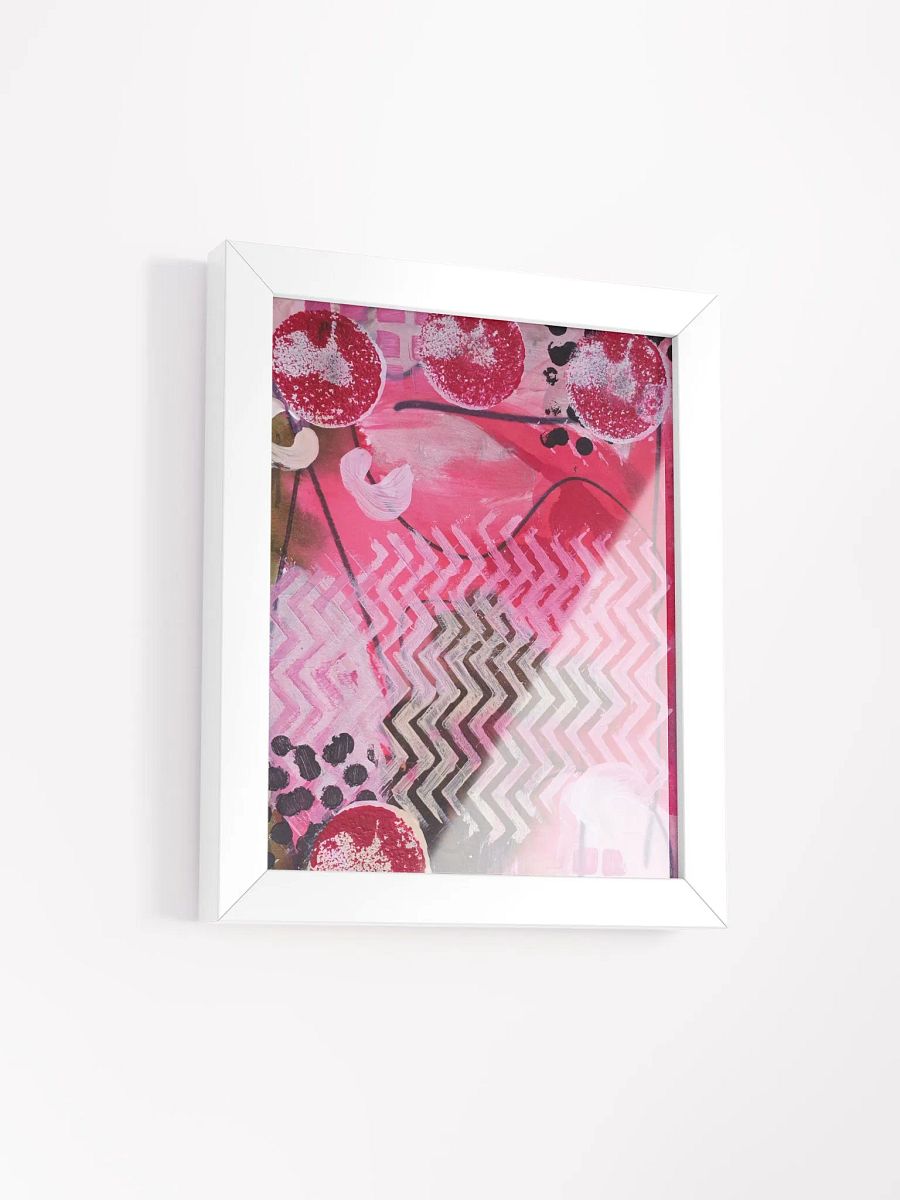 abstract original painting printed and framed, pink impression product image (2)