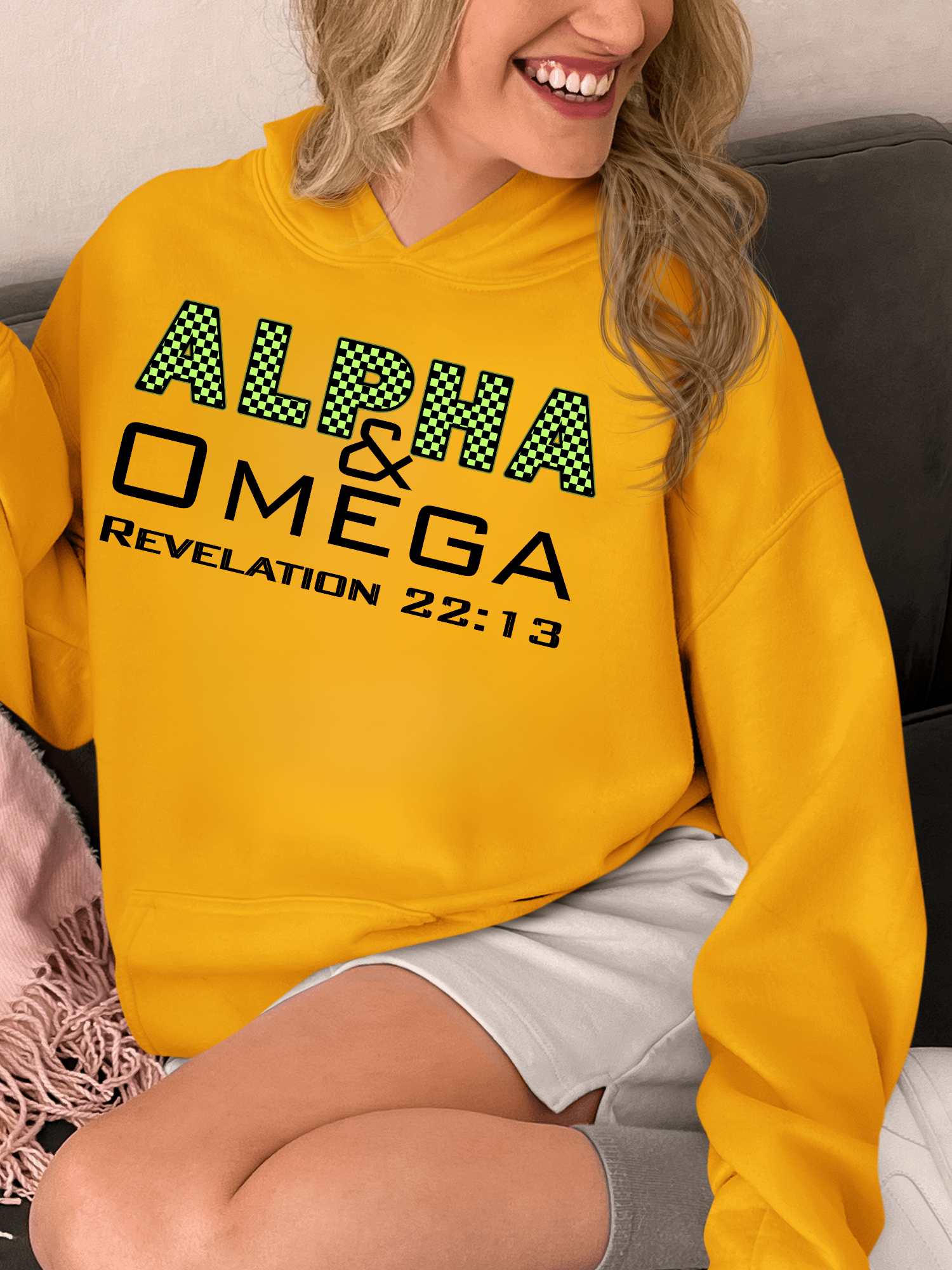 Alpha & Omega Christian Gildan Hoodie | Jesus Christ Faith Apparel | Inspirational Bible Verse Hoodie for Believers product image (1)