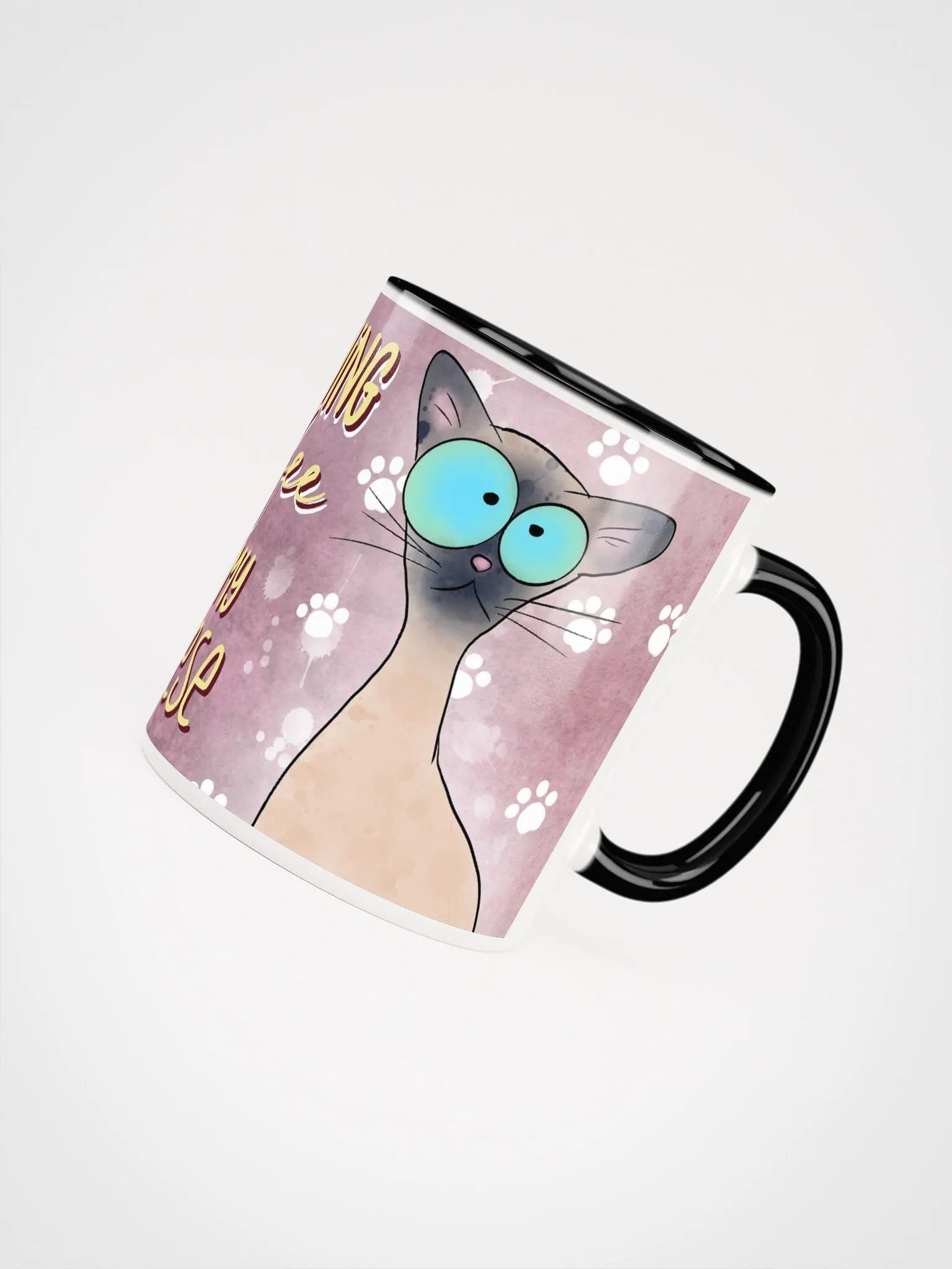 Morning Coffee With My Siamese Cat Accent Mug product image (5)