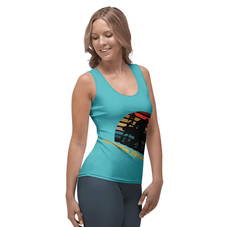 Destination Bigfoot Bronco Slanted Classic Logo Women's Tank (Dark Turqouise) product image (4)
