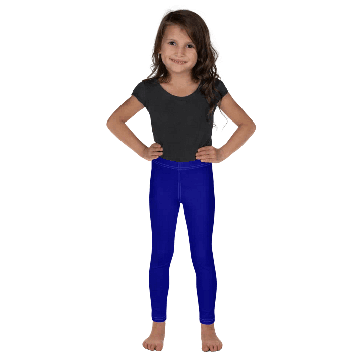 Kids Plain Color Navy Blue Leggings product image (1)