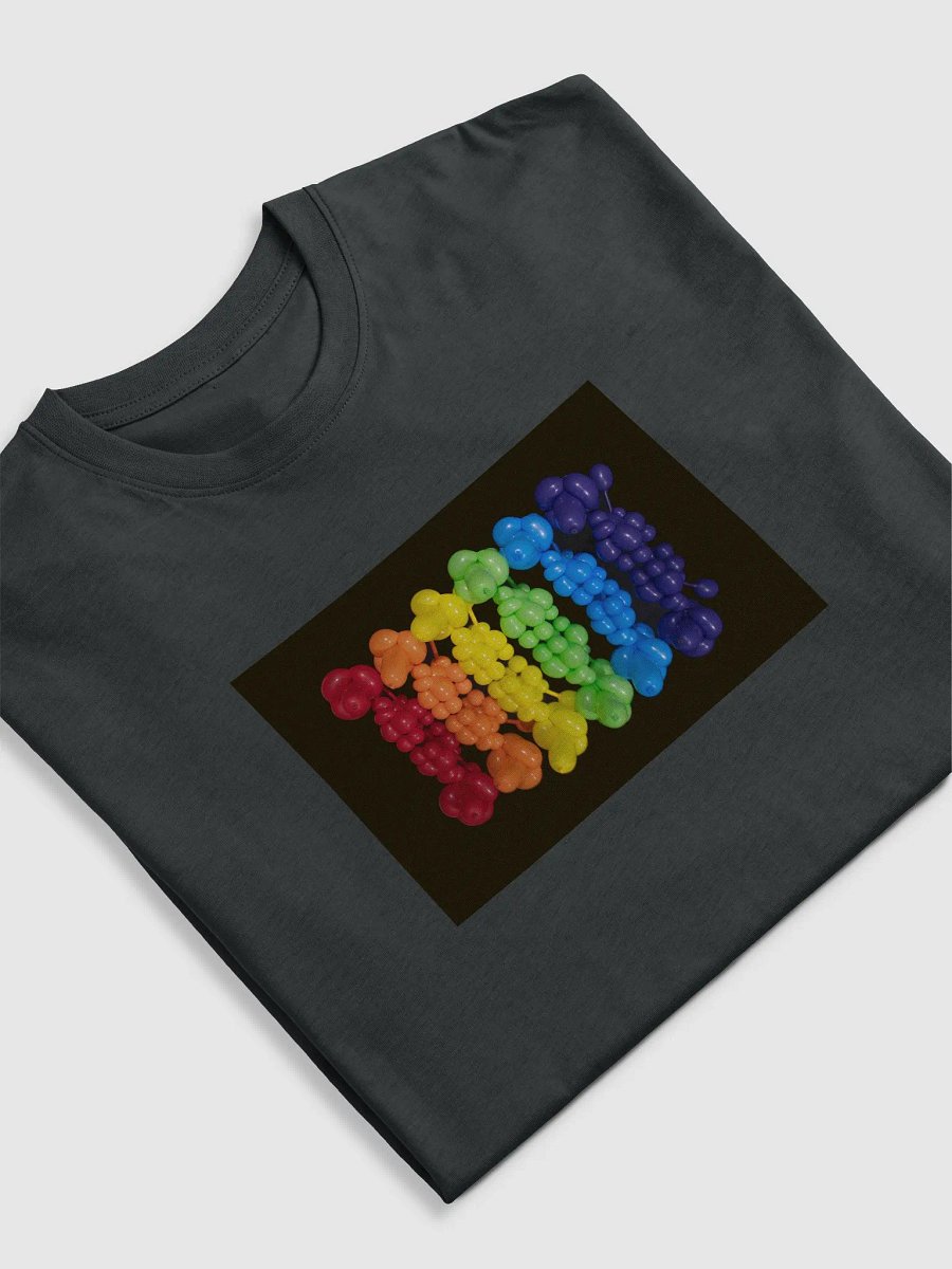 Colorful rainbow of balloon animal poodle dogs on black T-Shirt product image (5)