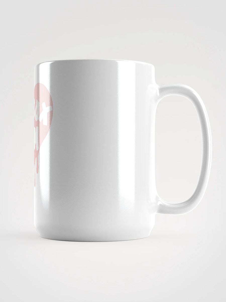 HOT BOX FAM TRANSPARENT PALE PINK HEART LOGO COFFEE MUG product image (1)