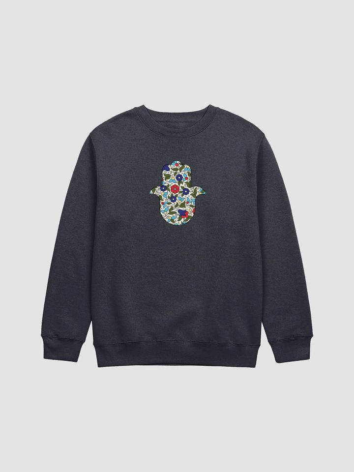 Hamsa Hand Khalili Floral Unisex Crewneck Sweatshirt product image (5)
