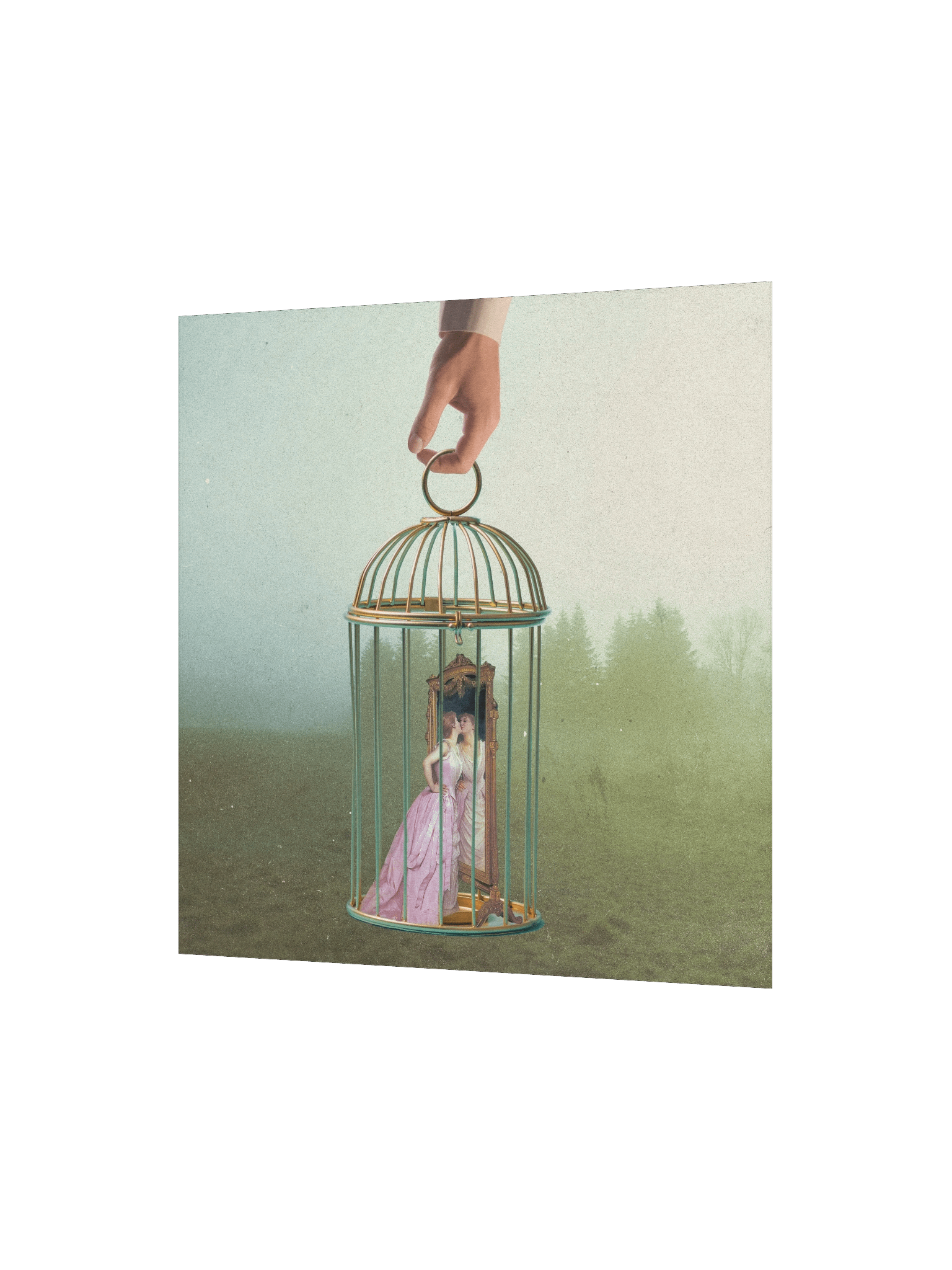 a shiny cage | square print product image (3)