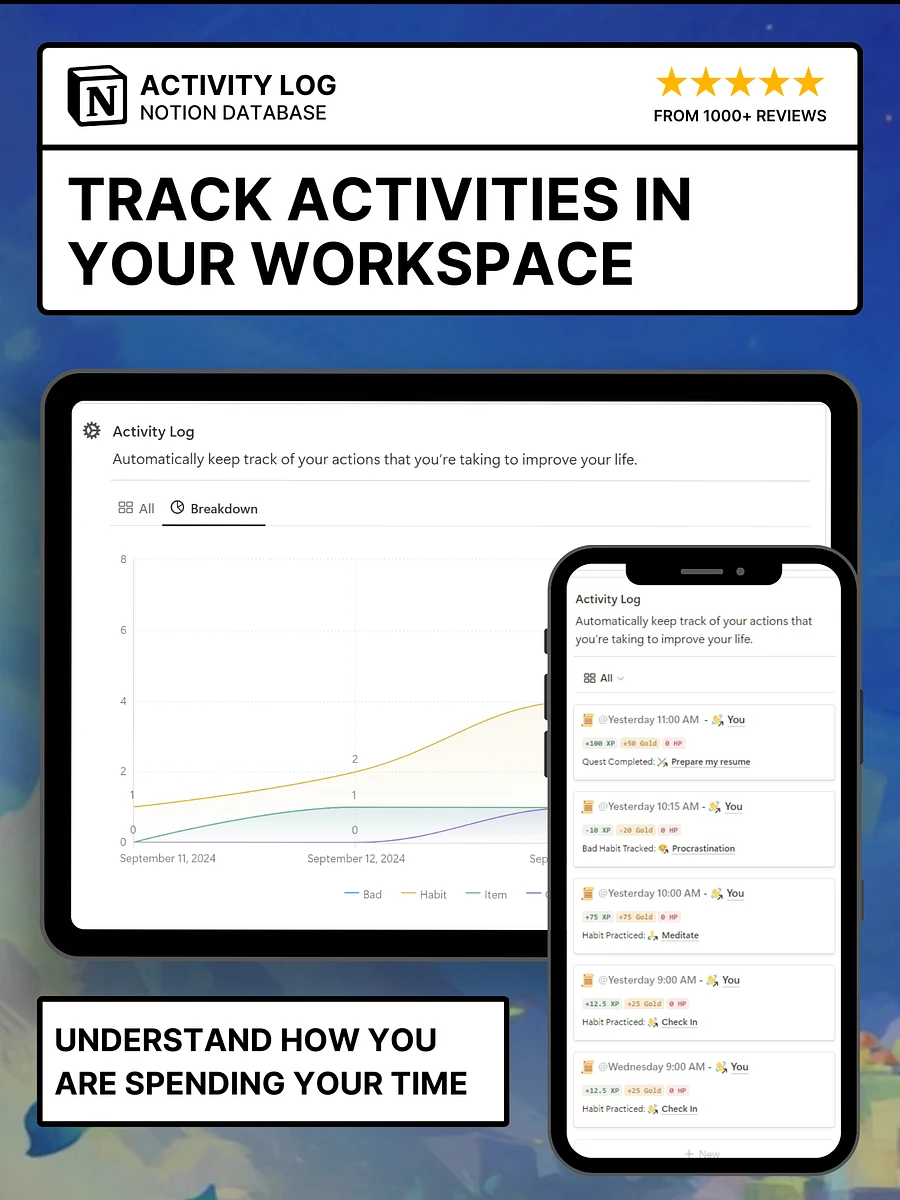 Gamified Life Tracker Notion Template product image (3)