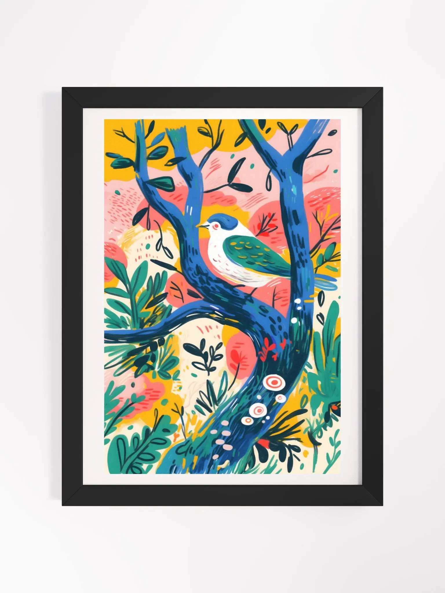 Whimsical Bird Perched Framed Poster Art product image (10)