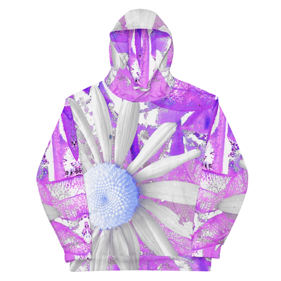 Cool Vivid Abstract Daisy Flower Unisex Pull Over Hoodie product image (11)